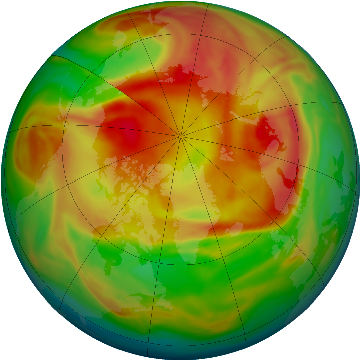 Arctic ozone map for 22 March 2006